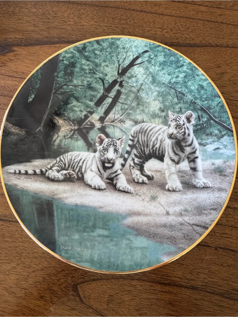 Charles Fracé “Partners” White Tiger Collector Plate – W.S. George 1991